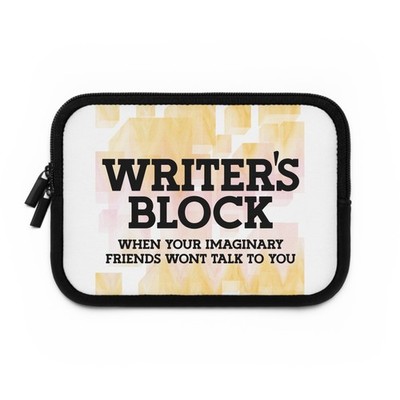 Writer's Block Laptop Sleeve, 5 Sizes Creative Gift for Writers Authors Tools 