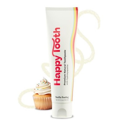 Happy Tooth Hydroxyapatite Toothpaste, Fluoride Free, Natural Whitening for K...