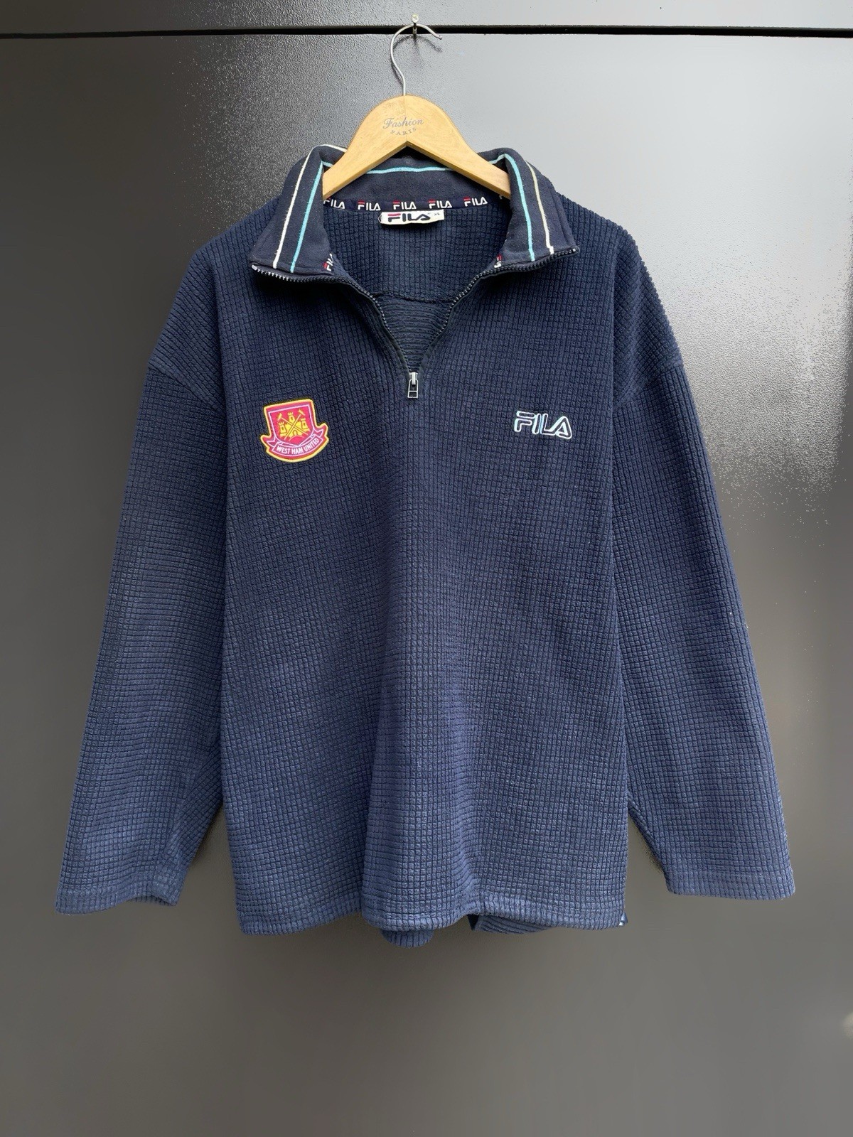 Giacca FILA Vintage West Ham United 1999 2001 Football 1 3 ZIP Training Top XL