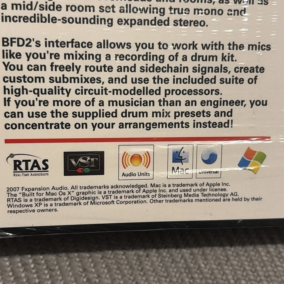 BFD2 by fxpansion 2007 Brand New & Sealed Rare Drum Workstation Mac Windows - Image 4 of 4