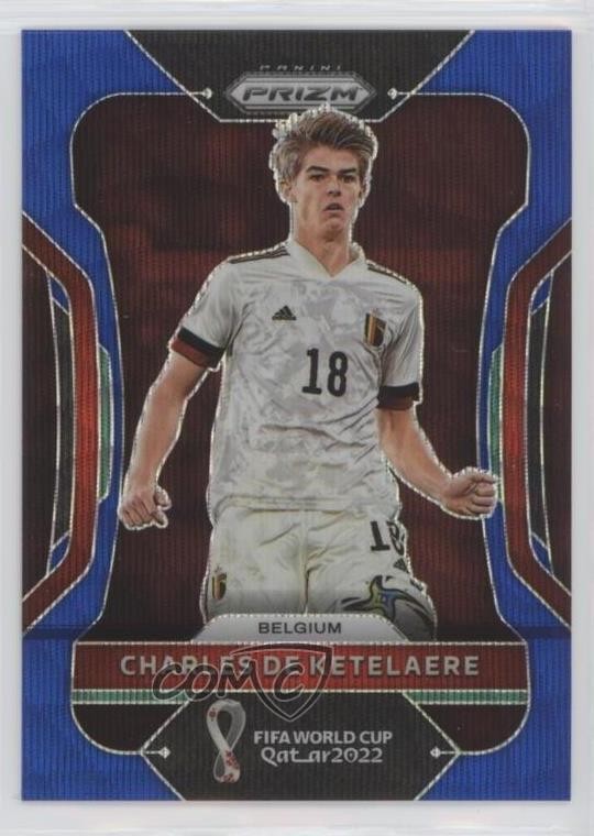 2022 Panini Prizm World Cup Qatar Blue Wave /199 Charles De Ketelaere #15 05q7