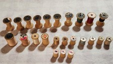 Vintage Wooden Wood Thread Spools Lot of 24 Variety Color  Manufacturer