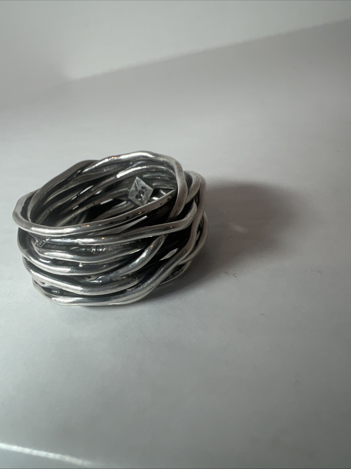 Solid 925 Sterling Silver Multi Strand Wire Detai… - image 2