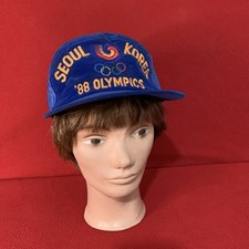 Vintage 1988 Seoul Korea Olympics Felt Soft Hat Snapback Mesh Cap Olympic Games