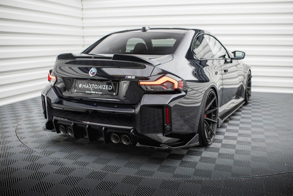 Heck Ansatz Flaps Diffusor V.4 FüR BMW M2 G87 HeckschüRze Schwarz-image