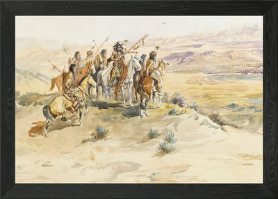 Indianer planen die Jagd Gerahmtes Wandbild Poster Leinwanddruck Bild