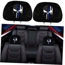 2 Pack Headrest Covers for American Skull Flag, Seat Cover Accessories oft