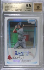 2011 Bowman Draft Chrome Prospects Refractor /500 Blake Swihart BGS 9.5 Auto 1h1