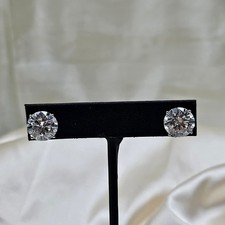 10.02ct Lab Grown Diamond Stud Earrings 14K White Gold F VVS1 IGI 5ct Each