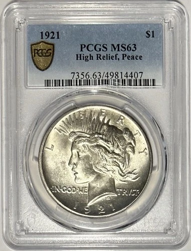 1921 Peace Dollar High Relief PCGS MS63 ‼️SERIES KEY DATE, NICE CLEAN CHEEK‼️