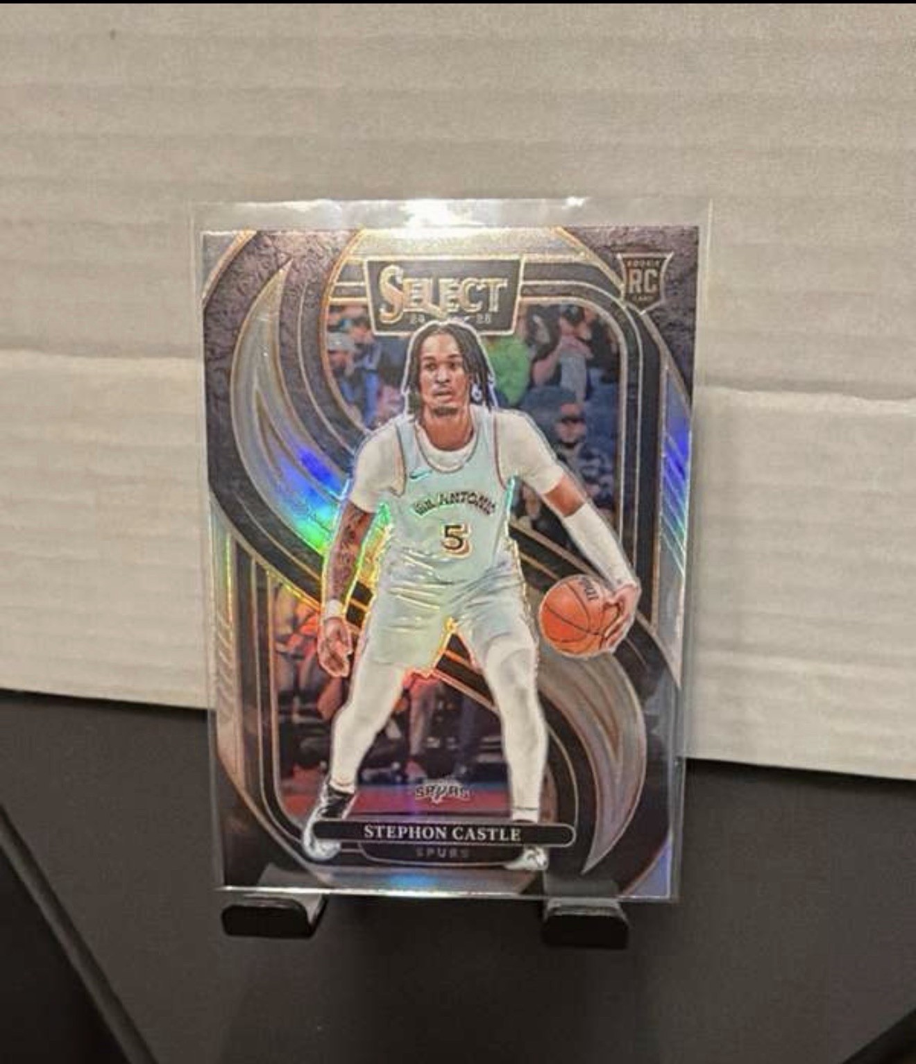 2024-25 Panini Select - Premier Level Stephon Castle #175 Silver Prizm RC Spurs