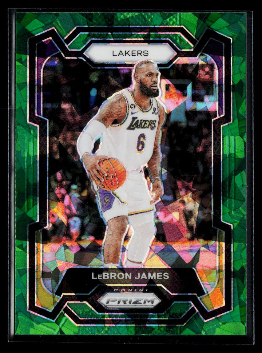 2023-24 Panini Prizm #63 LeBron James Prizms Green Ice