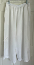 Bryn Walker 100 Linen Casbah Pant White Cropped Lagenlook Women's Size XXL