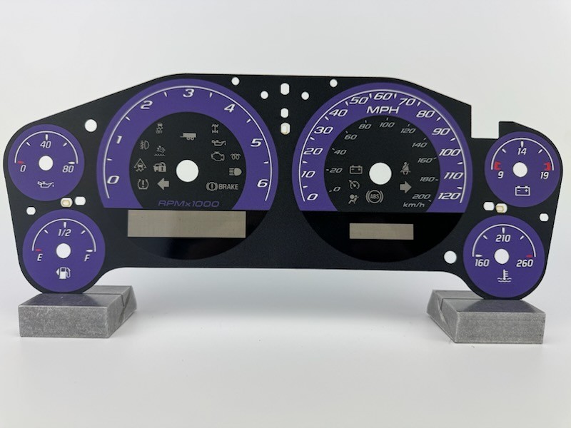 US Speedo Purple Gauge Face for 2007-2013 Chevy & GM Truck/Suv Clusters (Gas)