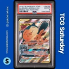 2019 POKEMON SM BS PROMO TAG TEAM TINS #SM169 EEVEE & SNORLAX GX TAG TEAM PSA 8