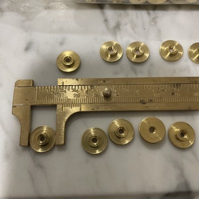 Small Brass insignia Screw Back Nut 1/2 inch 40 thread per inch Lot of 12