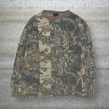 Vintage Sniper Hunting Camo Shirt L Cotton Long Sleeve Woodland 90s