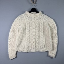 Vintage Fisherman Knit Sweater Cable Knit Chunky Knit 100 Wool Made In Italy S