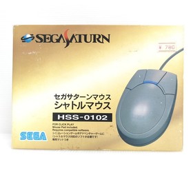 Sega Saturn Gray Shuttle Mouse + Mouse Pad Set HSS-0102 w/manual box Japan