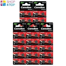 50 Camelion Lr1130 Alkaline Batteries Lr54 389 Ag10 V10Ga 1.5V 10Bl 2027 NEW