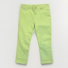 J. Jill Women's Cropped Pants Size 10 Green Authentic Fit Mid Rise Stretch EUC