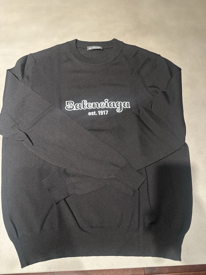 Balenciaga Black Wool Est. 1917 Sweater - Small - Image 4 of 4
