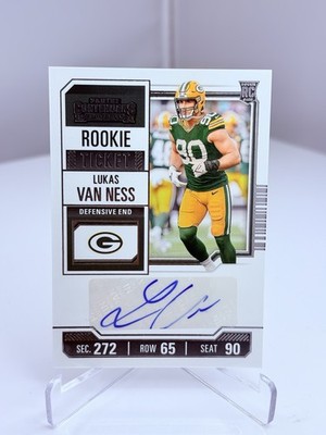 2023 Panini Contenders Lukas Van Ness Auto Rookie Ticket #250 Packers Rookie  