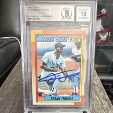 Topps 1990 Frank Thomas Autograph Rookie #414B White Sox Beckett 10