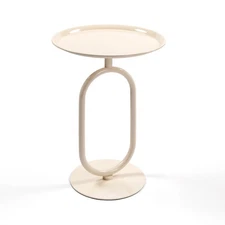 Lantern-shaped Metal End Table Round Cocktail Accent 24" Height