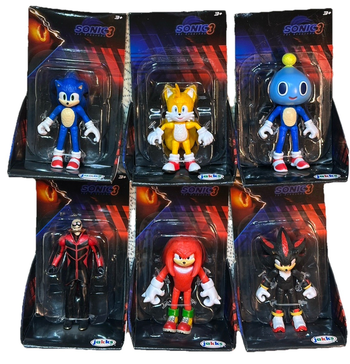 Sonic 3 Movie 2.5” Figure Chao Mascot Sonic Tails Shadow Knuckles