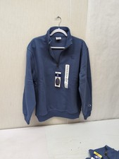 Wmns Champion Quarter Zip Pullover Sweatshirt Blue Medium Mock Neck Sz Sm A6