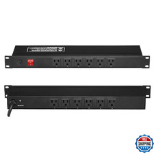 Vevor 12 Outlet Horizontal 1U Rack Mount PDU Power Strip for Network Server Rack