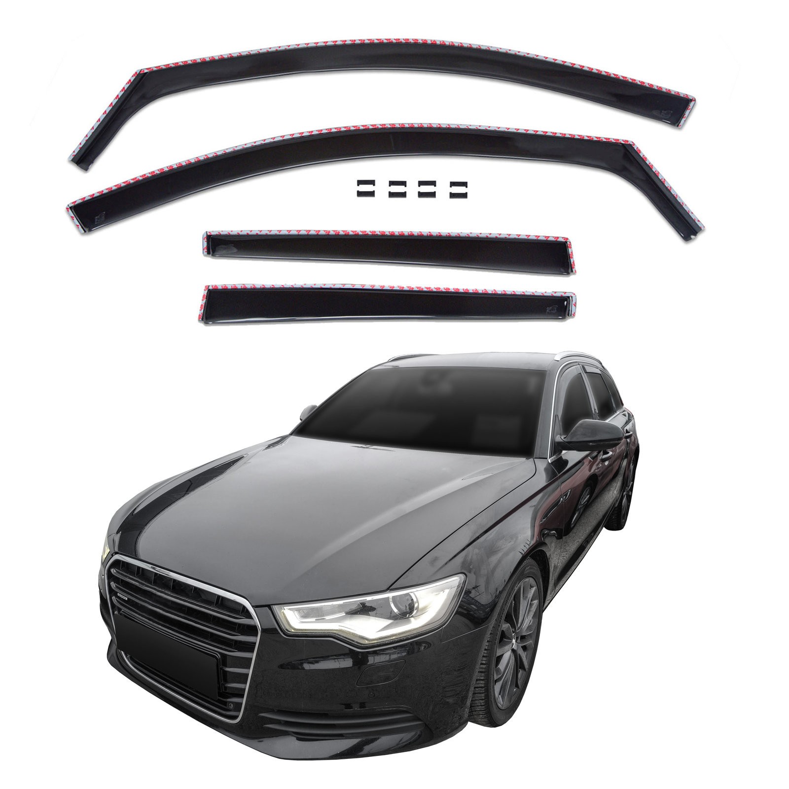 Déflecteurs de vitre Audi A6 C7 Avant réduisant les bruits de vent et les turbulences