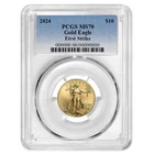 2024 $10 American Gold Eagle 1/4 oz PCGS MS70 FS Blue Label