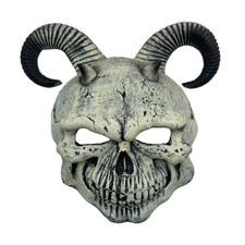 Spooky Demon Horns Mask Realistic Halloween Headpiece Cosplay Accessory