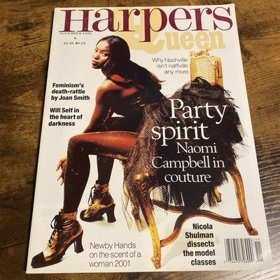 1993 UK Harpers & Queen Magazine Naomi Campbell Joan Smith Nashville Vintage