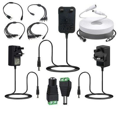 12 V 1 A 2 A AC/DC UK Netzteil Adapter Sicherheitsladegerät für LED-Streifen CCTV-Kamera