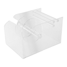 Acrylic Label Roll Holder Dispenser: Adjustable Sticker Stand - 3 Slots Sticker