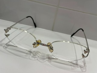Cartier Vintage Silver Rimless Unisex Eyeglasses preloved.