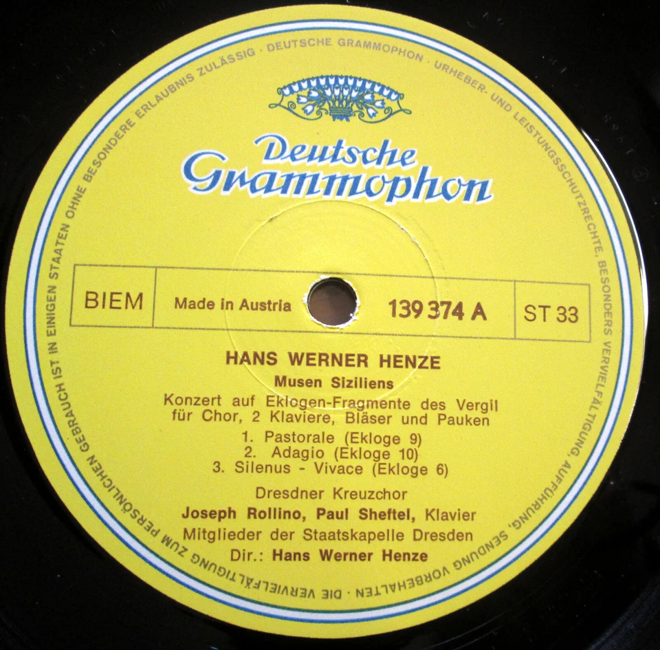 DG 139 374 Hans Werner Henze Conducts Muses Of Sicily Moralities NM Gatefold LP - Image 2 of 4