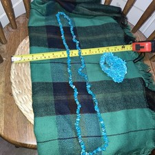Stunning Turquoise Necklace Bracelet Set Matching Beautiful Blue Color 17  long