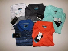 PGA Tour Dry Polo Shirt Orange White Black Aqua Blue M L XL XXL