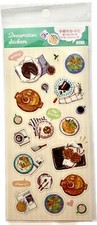 Japanese Stationery Kawaii Clear Sticker Sheet - Happy Dining, Lunch Dinner Food
