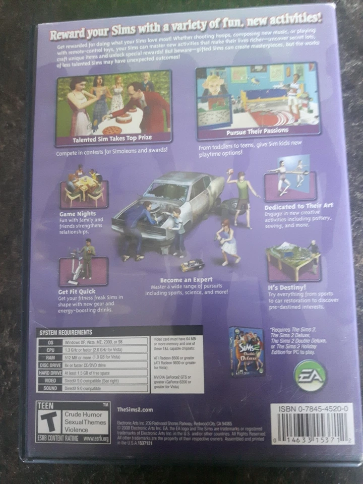 The Sims 2 FreeTime Expansion Pack PC Game COMPLETE Good Condition - Image 2 of 2