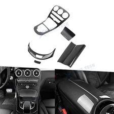 Set Armrest Storage Gear Box w/Clock Protective Cover For Mercedes C GLC Class