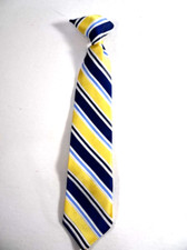 Boys Toddler CLIP-ON Yellow/Blue Stripe  Woven Design 11"