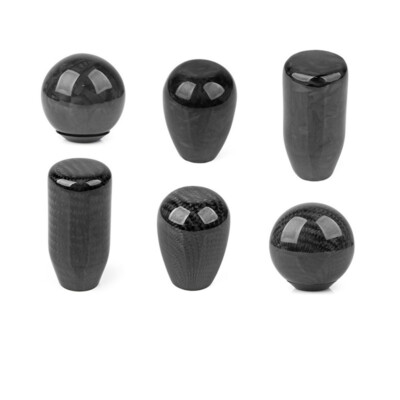 Universal Manual Gear Shift Style Knob Car Modified Carbon Fiber Stand Head 