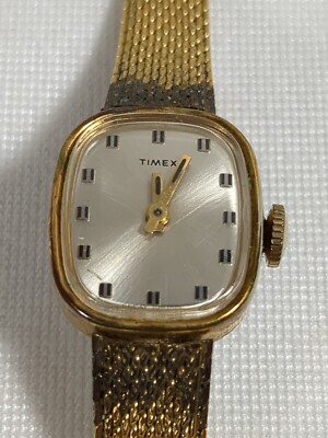 Vintage Timex Ladies Gold Tone Wind Up Watch, Women's Timex Wrist Watch 