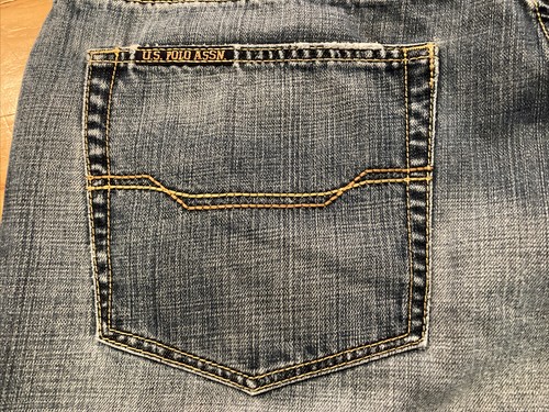 US Polo Assn Mens Relaxed Loose Vintage Denim Blue Jeans TAG 40 Fits 38W x 32L - Picture 6 of 12