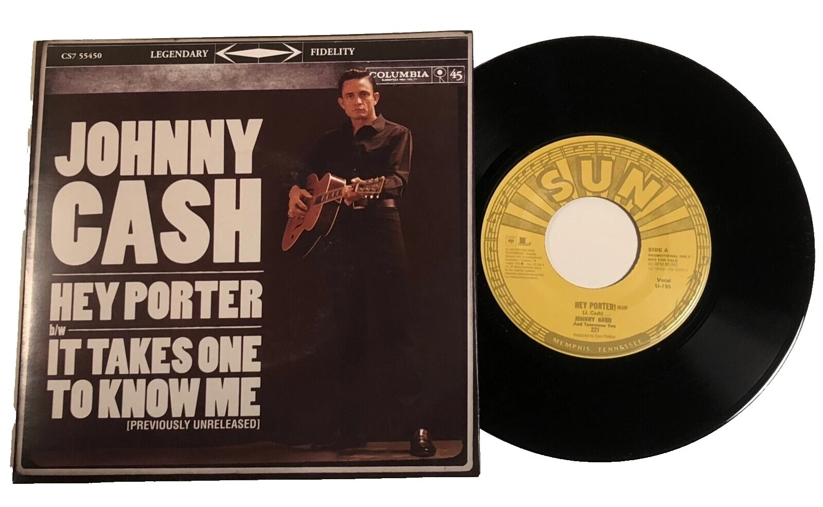 Johnny Cash Mint (M) Grading 45 RPM Speed Vinyl Records